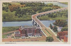 New York Schenectady Aeroplane View Of Hotel Van Curler And Great Western Gat...