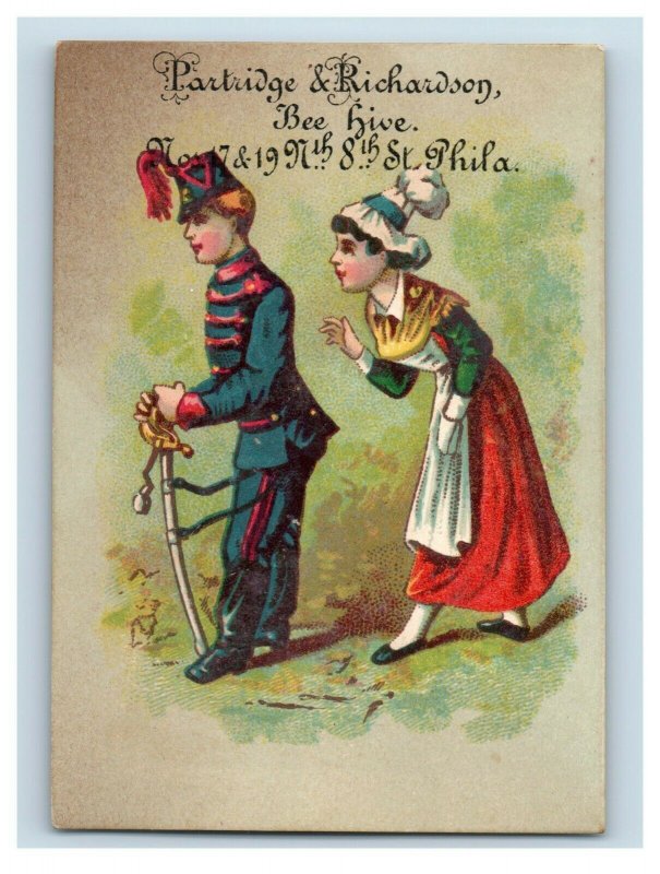 Patridge & Richardson Bee Hive Philadelphia Soldier Victorian Trade Card P49 