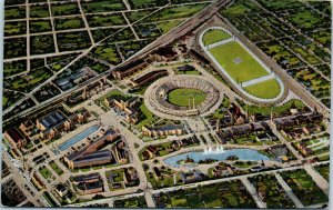 1930s Aerial View Texas Centennial Exposition Panorama Linen Postcard