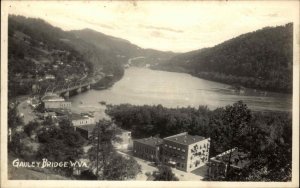 Gauley Bridge West Virginia WV Bird's Eye View Real Photo Vintage Postcard