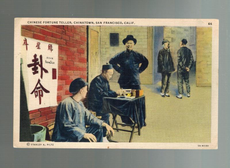 Mint San Francisco USA Chinatown RPPC Postcard Chinese Fortune Tellers