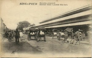 PC CPA SINGAPORE, MARKET HALL CLOSED MARKET, Vintage Postcard (b18739)