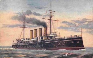 HMS Niobe Sheathed Cruiser Royal Navy Ship 1905c Tuck Our Navy III postcard