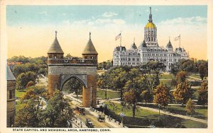 State Capitol And Memorial Arch Hartford, Connecticut CT