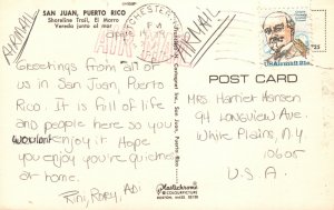 Vintage Postcard 1979 Shoreline Trail El Morro San Juan Puerto Rico