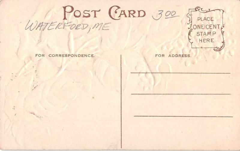 East Warterford Maine Rose Flower Greeting Antique Postcard K65879