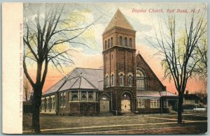 RED BANK NJ BAPTIST CHURCH 1909 ANTIQUE POSTCARD