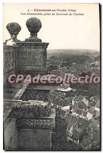 Old Postcard Chaumont in Vexin Oise overview taken from the top of the bell t...