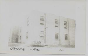 Jasper Arkansas bird's eye view outside a building real photo pc (Z10386)