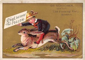 Approx. Size: 3 x 4 Dr. Schreiber dentist Brooklyn, New York, USA Late 1800's...