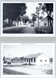 2 Postcards EAST WILTON, Maine ME ~ Meadowbrook & MAIN STREET Scene c1930s