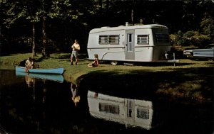 AALITE Travel Trailer Camping - Benton Harbor MI Advertising Postcard 