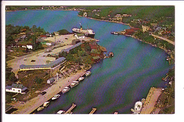 Tobermory, Ontario, Aerial, Boats, ferry