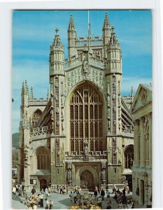 Postcard The west front of the Abbey, Bath, England