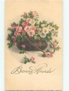 Very Old Foreign Postcard BEAUTIFUL FLOWERS SCENE AA4547