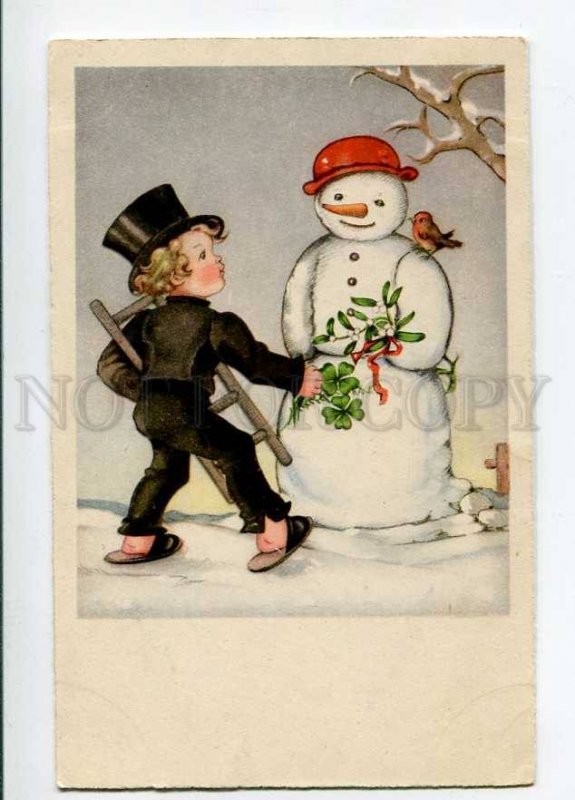 3020382 Young Chimney Sweeper & SNOWMAN Old ColorPC