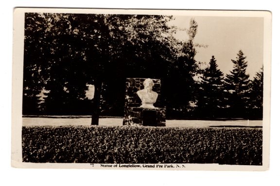 Real Photo Statute Longfellow Grande Pre Nova Scotia,