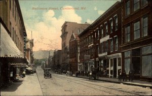 Cumberland Maryland MD Baltimore Street Vintage Postcard