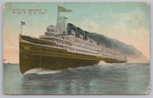Transportation~Ship~City of Detroit III~D&C Line~Vintage Postcard