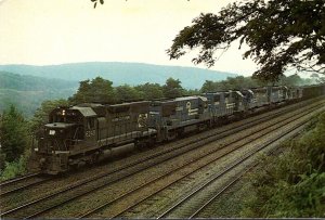 Conrail Coal Train Heading Downgrade On Horseshoe Curve