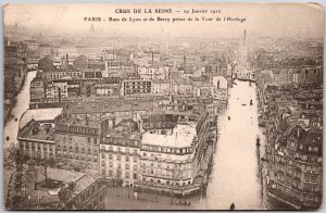 Crue De La Seine Paris Rues De Lyon Et De Bercy Prises De La Tour Postcard