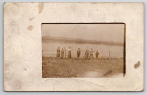 Middleville MI RPPC Children At Lake Greeley / Roberts Family Photo Postcard V26