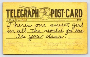 Telegraph, Telegram Romantic Post-Card Postcard c1907  P7