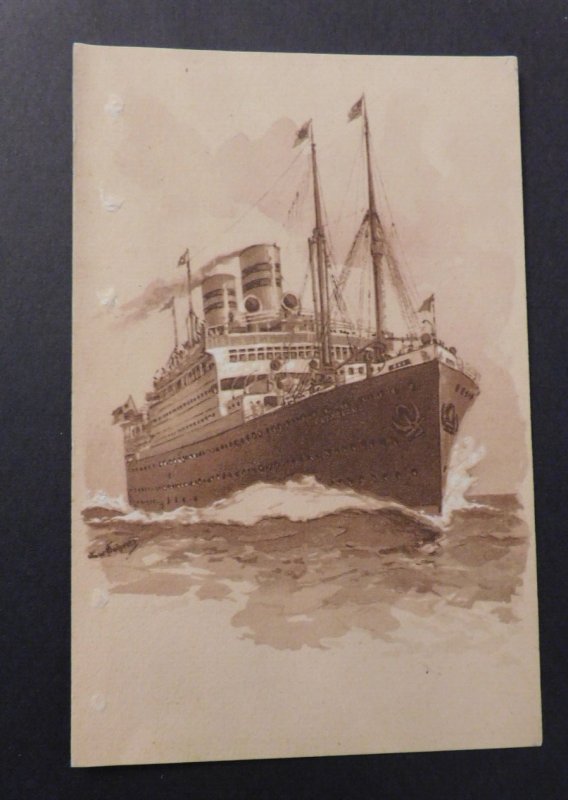 Mint Ship Postcard S.S. Cleveland United American Lines Harriman Line twin-screw
