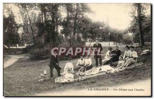 Le Vesinet Old Postcard A dinner on & # 39herbe