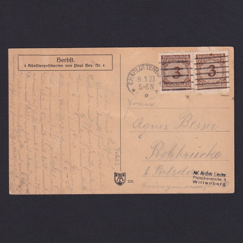 GERMANY, Postcard, Paul Hey, #4, 'Herbst'