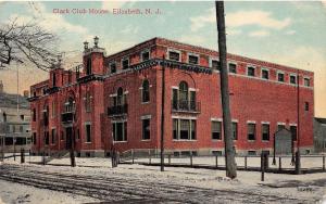 B42/ Elizabeth New Jersey NJ Postcard 1909 Clark Club House Building