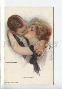 3177535 Alone Kiss of Lovers By Harrison FISHER old #762 PC