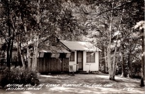 NISSWA, MINN. RPPC POSTCARD Cottage No. 3 at Camp Comfort on Gull Lake