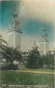 Expo Hand Tint San Francisco California PPIE 1915 Postcard Italian Towers 2756