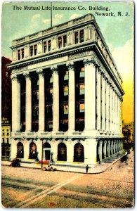 VINTAGE POSTCARD THE MUTUAL LIFE INSURANCE CO. BUILDING AT NEWARK N.J.