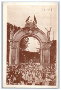 1910 La Procession Angel Arch Priests Montreal Canada Antique Posted Postcard