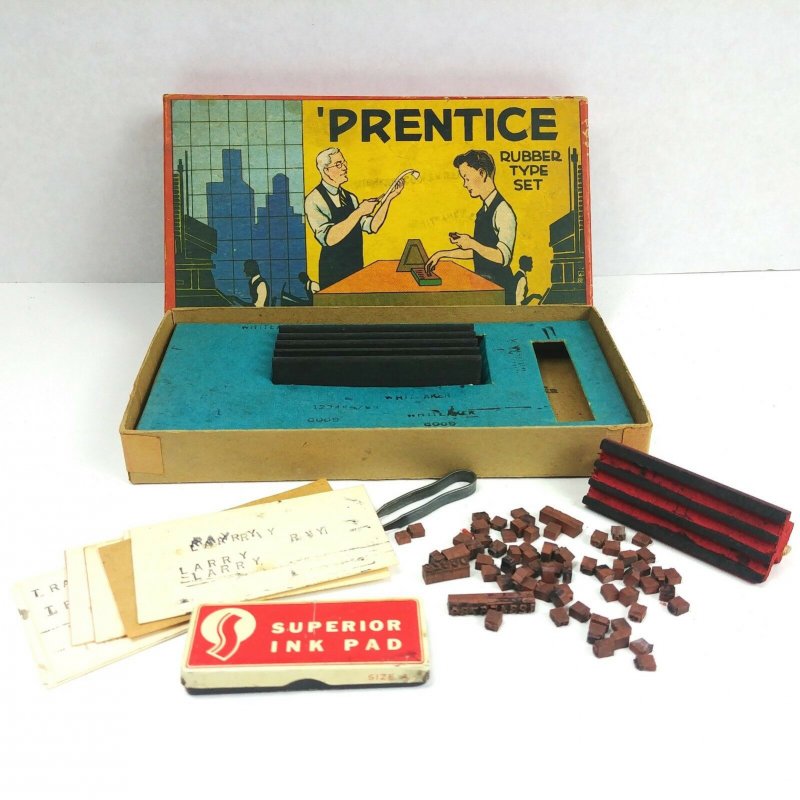 Vintage Prentice Toy Rubber Type Set Superior #4000 by SME Co. in Original Box