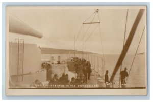 c1920's USS Pittsburgh In The Dardanelles US Navy Sailors RPPC Photo Postcard 