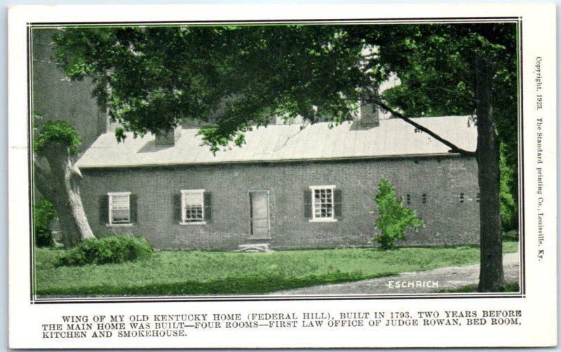 Postcard - Wing Of My Old Kentucky Home (Federal Hill) - Bardstown, Kentucky