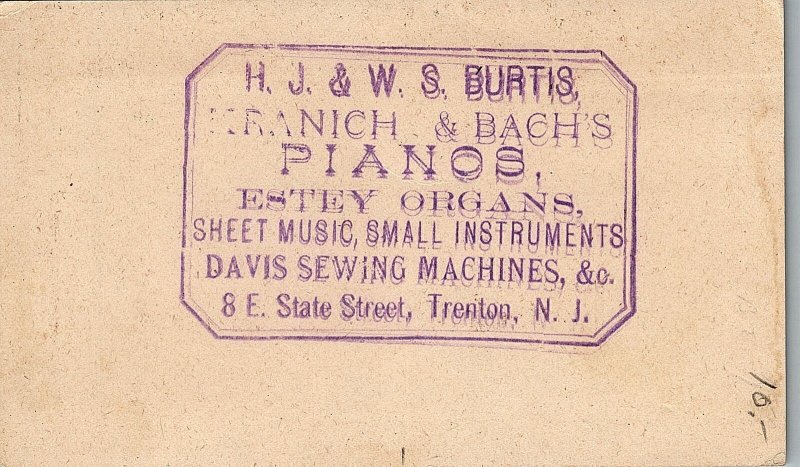 1880s ESTEY ORGAN CO BRATTLEBORO VT HARP PIANOS ORGANS TRADE CARD 25-213