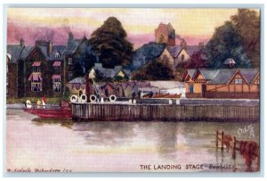 c1910 The Landing Stage Bowness-on-Windermere England Oilette Tuck Art Postcard