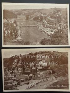 Cornwall: 2 x Postcards LOOE & EAST CLIFFS & BEACH - Old PC