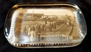 Cherry ILLINOIS RPPC 1909 CHERRY MINE DISASTER Souvenir Paperweight COAL 259 DIE