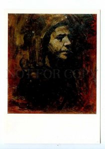 498645 USSR 1988 year painting Boris Ioganson head woman postcard