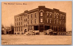 K31/ Luverne Minnesota Postcard c1910 The Manitou Hotel Carriage 330