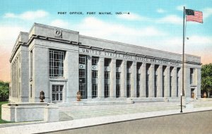 Vintage Postcard United States Post Office Beautiful Building Fort Wayne Indiana