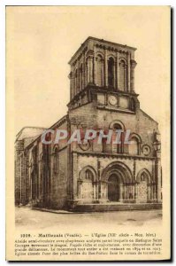 Old Postcard Maillezais Vendee the church XII isecle My hist