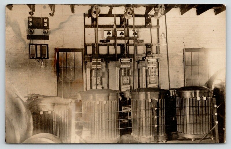 RPPC~Interior of Electric Plant?~Wires~Coils~Insulators~Circuits~Light Bulb~1910 