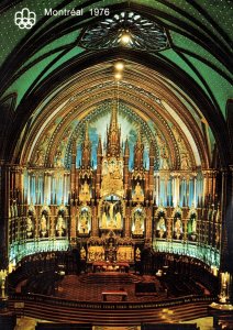 CONTINENTAL SIZE POSTCARD EGLISE NOTRE-DAME DU BONSECOURS CHURCH MAIN ALTAR