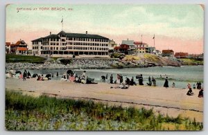 Bathing At York Beach ME Maine 1908 To Concord NH Postcard A39